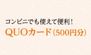 コンビニでも使えて便利！ QUOカード(500円分)